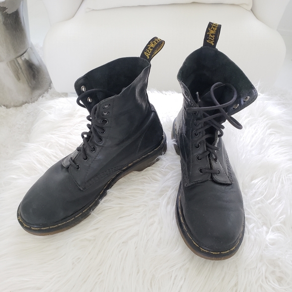DR. MARTENS Air Wair Soft Calf Leather Black Boots